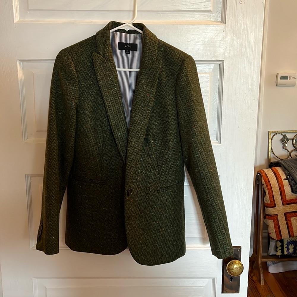 J. Crew wool blazer green